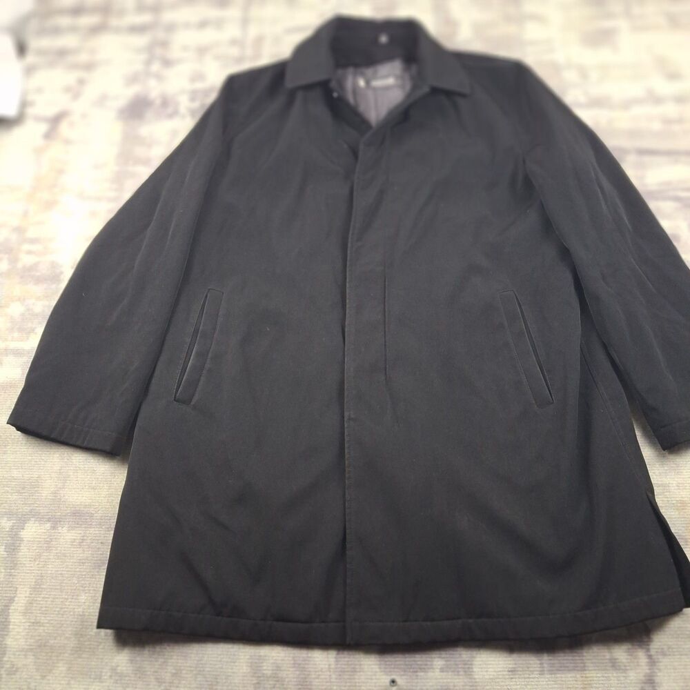Kenneth Cole Reaction Car Coat Mens M Black Rain Stain Repellent Insulated...